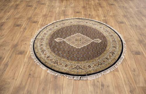 5'0 x 5'0 Hand Knotted Indo Bidjar Fish Mahi Oriental Rug