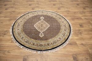 5'0 x 5'0 Hand Knotted Indo Bidjar Fish Mahi Oriental Rug
