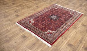 4'1 x 6'0 Hand Knotted Indo Bidjar Floral Oriental Wool Rug