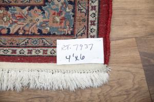 4'1 x 6'0 Hand Knotted Indo Bidjar Floral Oriental Wool Rug