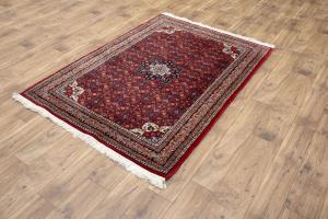 4'1 x 6'0 Hand Knotted Indo Bidjar Floral Oriental Wool Rug