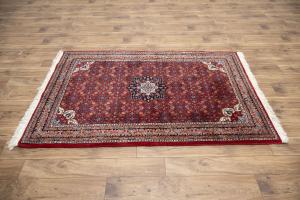 4'1 x 6'0 Hand Knotted Indo Bidjar Floral Oriental Wool Rug