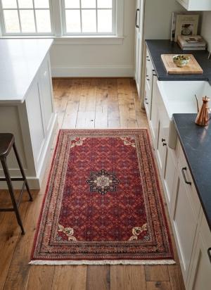 4'1 x 6'0 Hand Knotted Indo Bidjar Floral Oriental Wool Rug