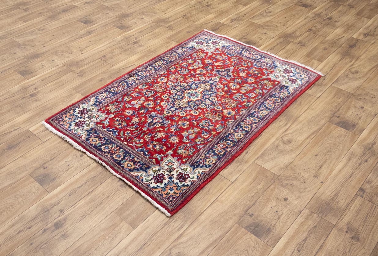 3'3 X 6'0 Hand Khotted Red Traditional Fine Oriental Area Rug - Image 4