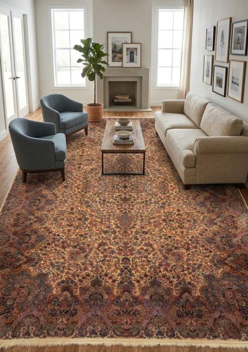 10'0 x 14'0 Machine Made Karastan Floral Oriental Wool Rug
