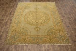 9'6 X 12'2 Hand Knotted Golden Beige Turkish Wool Rug