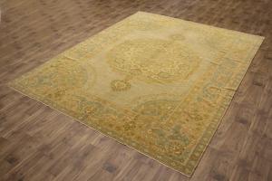 9'6 X 12'2 Hand Knotted Golden Beige Turkish Wool Rug