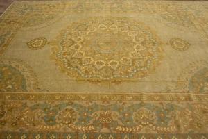 9'6 X 12'2 Hand Knotted Golden Beige Turkish Wool Rug