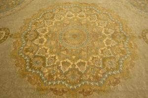 9'6 X 12'2 Hand Knotted Golden Beige Turkish Wool Rug