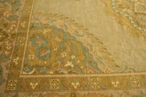 9'6 X 12'2 Hand Knotted Golden Beige Turkish Wool Rug