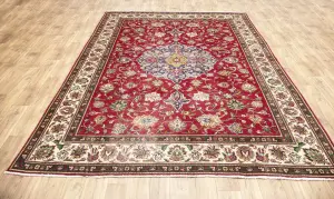 8'0x11'5 Hand-Knotted Floral Classic Oriental Wool Rug