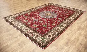 8'0x11'5 Hand-Knotted Floral Classic Oriental Wool Rug