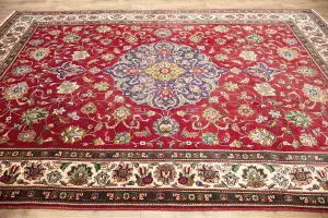 8'0x11'5 Hand-Knotted Floral Classic Oriental Wool Rug