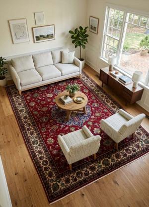 8'0x11'5 Hand-Knotted Floral Classic Oriental Wool Rug