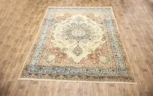 9'6x12'7 Hand Knotted Muted Floral Classic Oriental Wool Rug