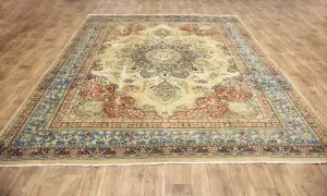 9'6x12'7 Hand Knotted Muted Floral Classic Oriental Wool Rug