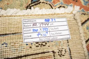 9'6x12'7 Hand Knotted Muted Floral Classic Oriental Wool Rug