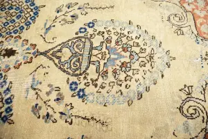 9'6x12'7 Hand Knotted Muted Floral Classic Oriental Wool Rug