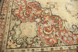 9'6x12'7 Hand Knotted Muted Floral Classic Oriental Wool Rug