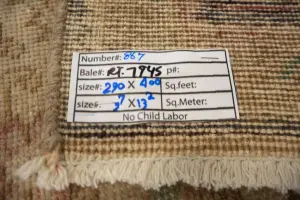 9'7 x 13'2 Hand-Knotted Muted Floral Oriental Wool Rug