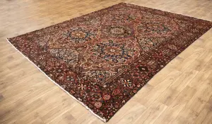 9'5-9'9x12'4 Hand-Knotted Floral Oriental Wool Rug