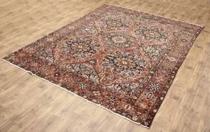9'5-9'9x12'4 Hand-Knotted Floral Oriental Wool Rug