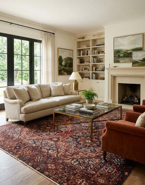 9'5-9'9x12'4 Hand-Knotted Floral Oriental Wool Rug