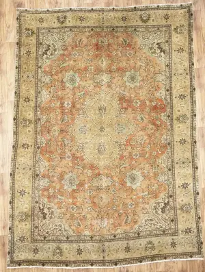 9'6x12'10 Hand-Knotted Floral Classic Oriental Wool Rug