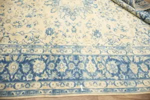 9'8 x 13'2 Hand-Knotted Muted Floral Oriental Wool Rug