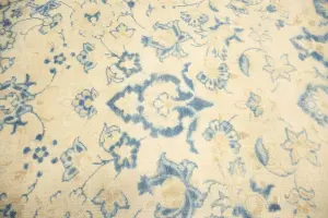 9'8 x 13'2 Hand-Knotted Muted Floral Oriental Wool Rug