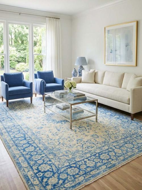 9'8 x 13'2 Hand-Knotted Muted Floral Oriental Wool Rug
