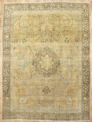 9'4x12'5 Hand-Knotted Floral Classic Oriental Wool Rug