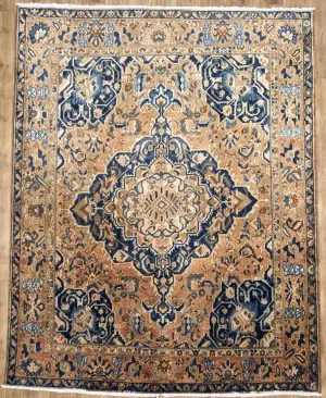 10'0 x 12'6 Hand-Knotted Muted Floral Oriental Wool Rug