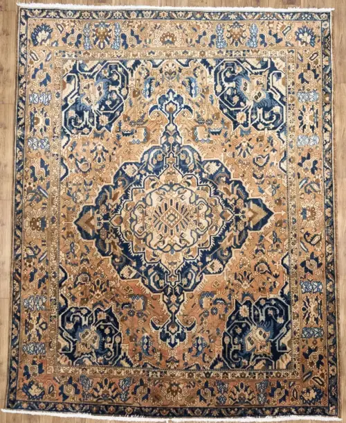 10'0 x 12'6 Hand-Knotted Muted Floral Oriental Wool Rug