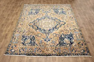 10'0 x 12'6 Hand-Knotted Muted Floral Oriental Wool Rug
