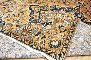 10'0 x 12'6 Hand-Knotted Muted Floral Oriental Wool Rug