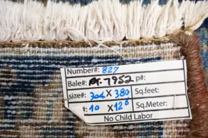 10'0 x 12'6 Hand-Knotted Muted Floral Oriental Wool Rug