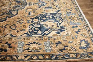 10'0 x 12'6 Hand-Knotted Muted Floral Oriental Wool Rug