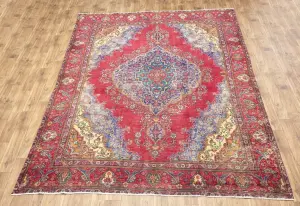 9'6x12'9 Hand-Knotted Muted Floral Oriental Wool Rug