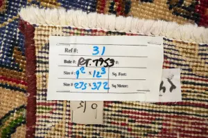 9'6x12'9 Hand-Knotted Muted Floral Oriental Wool Rug