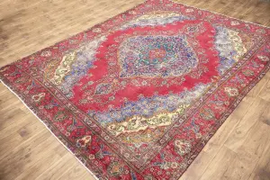9'6x12'9 Hand-Knotted Muted Floral Oriental Wool Rug