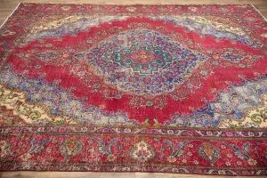 9'6x12'9 Hand-Knotted Muted Floral Oriental Wool Rug
