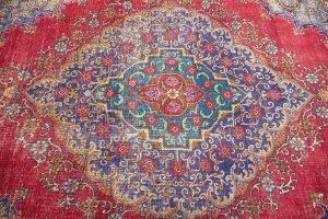 9'6x12'9 Hand-Knotted Muted Floral Oriental Wool Rug