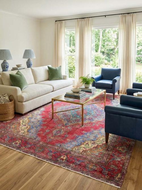9'6x12'9 Hand-Knotted Muted Floral Oriental Wool Rug