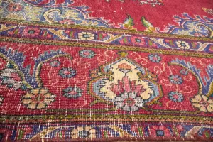 9'6x12'9 Hand-Knotted Muted Floral Oriental Wool Rug
