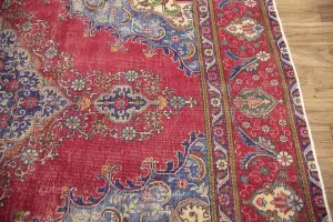 9'6x12'9 Hand-Knotted Muted Floral Oriental Wool Rug