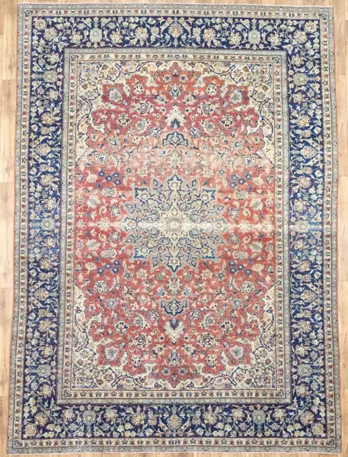 9'3x12'9 Hand-Knotted Floral Classic Oriental Wool Rug