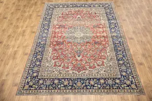 9'3x12'9 Hand-Knotted Floral Classic Oriental Wool Rug
