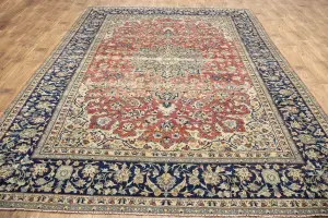 9'3x12'9 Hand-Knotted Floral Classic Oriental Wool Rug