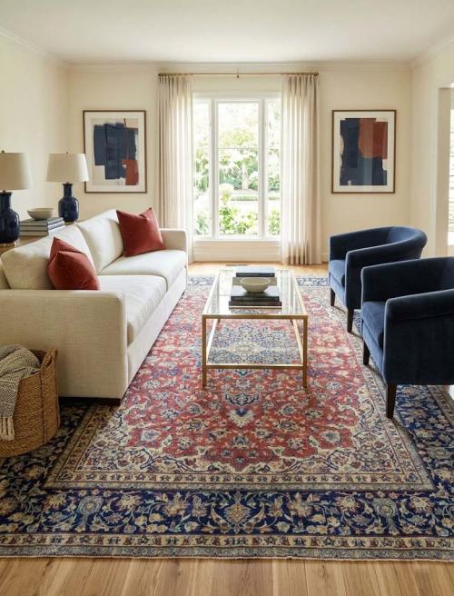 9'3x12'9 Hand-Knotted Floral Classic Oriental Wool Rug